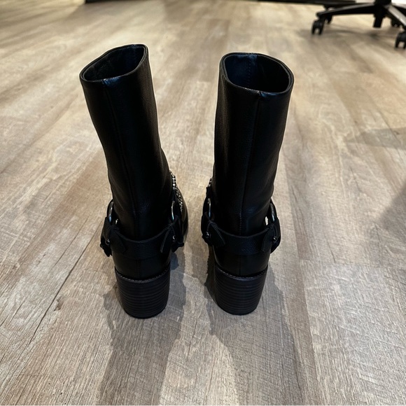 Vera wang ankle boots Natasha black leather harness size 6.5 - Picture 3 of 5